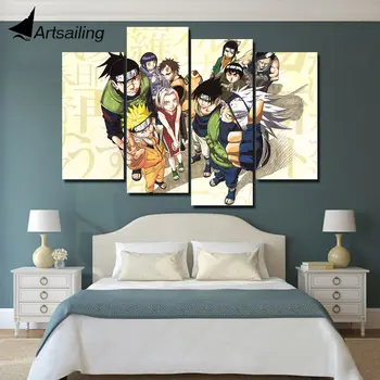 

4 piece canvas art HD print anime poster Naruto team canvas painting paintings for living room wall free shipping/ UP-1553C