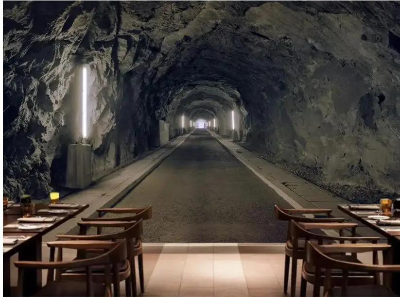 

3D stereoscopic space tunnel background wall