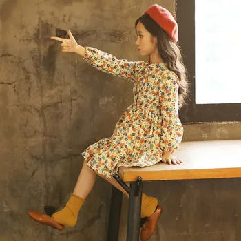 

4-12 Years Kids Girl Dress Toddler Baby Long Sleeve Dresses Spring Children Girls Clothing Autumn Cotton Princess Dress Outfits