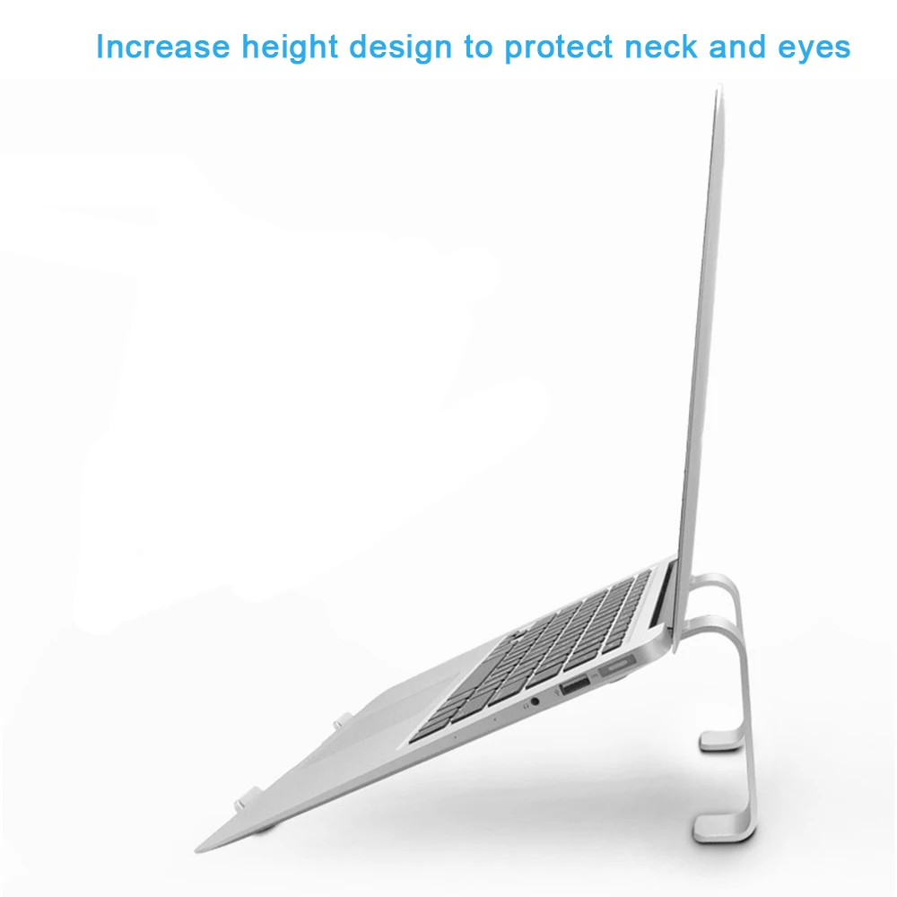 Серебристая подставка для ноутбука из алюминиевого сплава с охлаждающим вентилятором для 11-15 дюймового ноутбука, простой офисный держатель для Macbook Air Pro retina