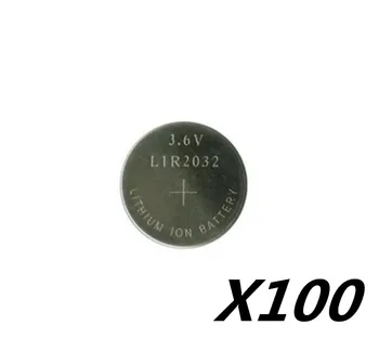 

100PCS 3.6V LIR2032 lir 2032 lithium ion rechargeable battery 40mah Li-ion button coin cell replace for CR2032 CR 2032