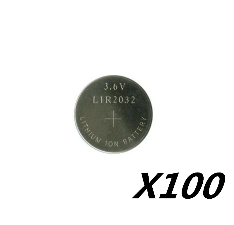 LIR2032 Battery 3.6V Coin Battery Rechargable