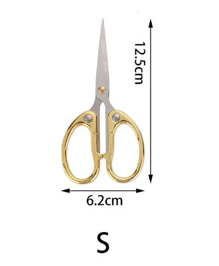 Профессиональные портновские ножницы Бытовая Вышивка Шитье ножницы прямой резак для ткани Швейные ножницы - Цвет: Gold S