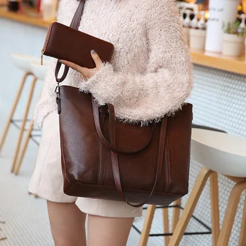 

Large Capacity Women Bag Shoulder Tote Bags for women 2018 Messenger Bag With Wallet Famous Designers Leather Handbag Sac bolsos