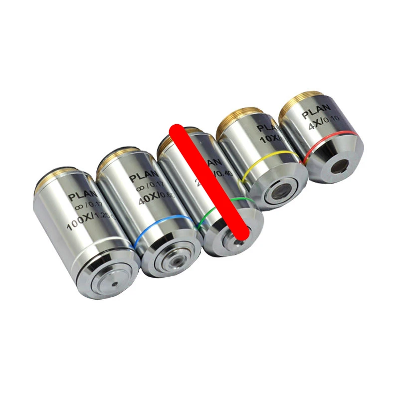 

4 PCS/SET 4X 10X 40X 100X Infinity Plan Objective Lens for Olympus Microscope Silver
