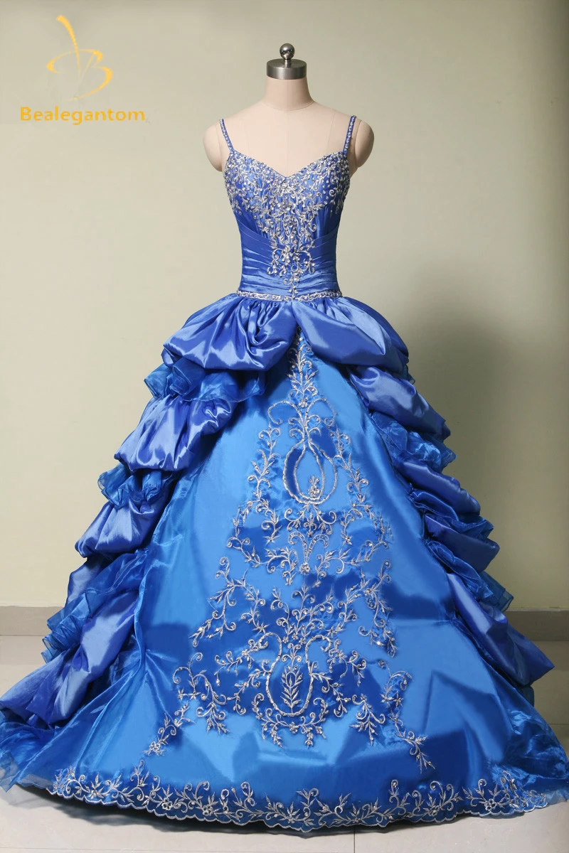 Новинка, голубое праздничное платье Бальные платья с v-образным вырезом и вышивкой, милые 15 платьев Vestidos De 15, торжественные платья для выпускного QA722