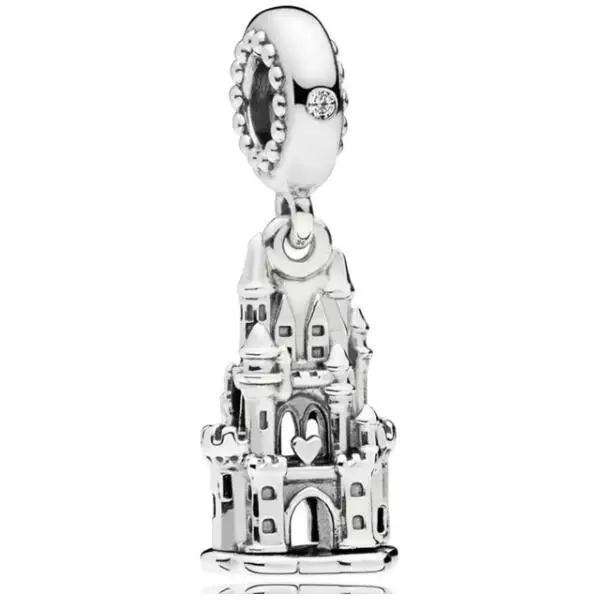 

925 Sterling Silver Charm Windows Gates & Beaded Details Regal Castle Pendant Beads Fit Pandora Bracelet & Necklace Diy Jewelry