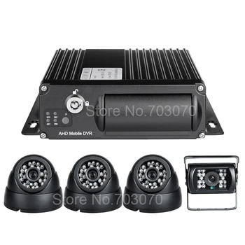

New ahd 1080p car mobile dvr kits,4channel viedo/audio input sd card mdvr car video recorder with 4pcs night vision camera