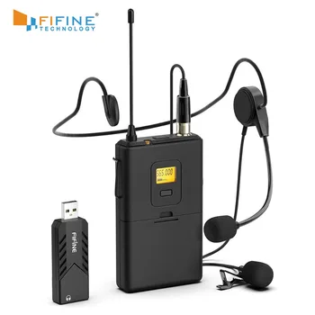 

Fifine Wireless Lavalier Microphone for PC & Mac, Condenser Microphone with USB Receiver for Interview, Recording & Podcast