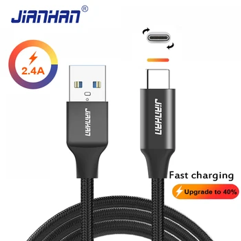 

USB CType C Cable For Samsung Galaxy S8 S9 2.4A Quick Fast Charge Phone USB 3.0 Type-C USB Cabo For Oppo Find X Xiaomi