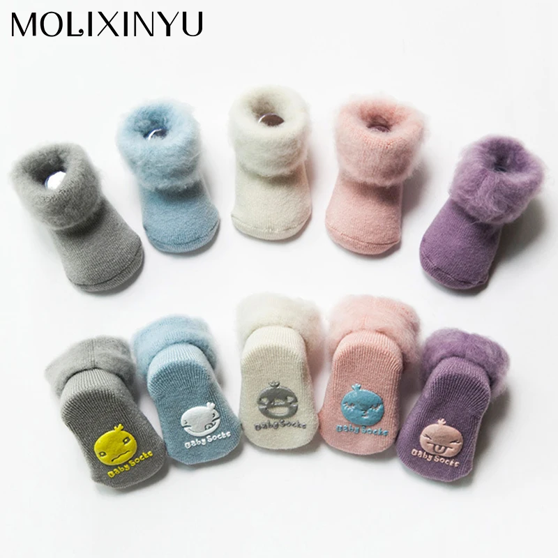 

MOLIXINYU Baby Winter Thick Terry Socks Warm Infant Newborn Cotton Boys Girls Cute Toddler Socks For Newborn Girls Boys Socks