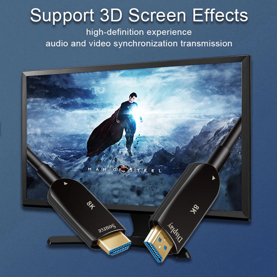 Лучшие 8K 48 Гбит/с 2,1 HDMI оптические кабели 4K HDMI 2,1 кабель UHD Кабо HDMI 2,1 5 м 10 м 15 м HDMI 2,1 волоконный кабель для 8 к монитора