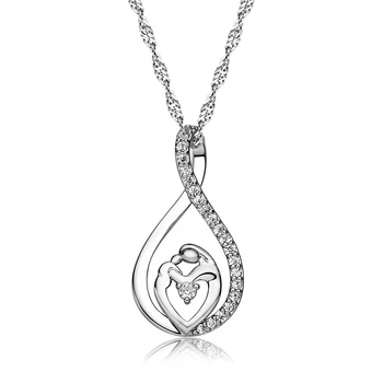 

Wholesale 12pcs Water Drop Inlaid Zirconia Pendant Necklaces Silver Gold Color Female Necklaces Jewelry Gifts for Women Mon Girl