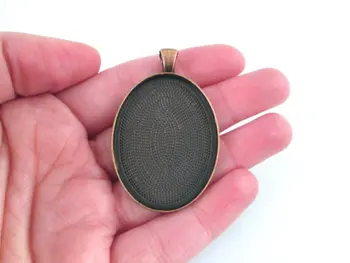 

30x40mm copper oval bezel pendant settings, pick your amount B120theof