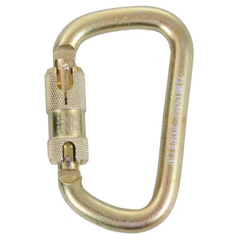 

45KN D-shape Quickdraw Outdoor Lightweight Climbing Carabiner Camp Mountaineering Steel Hook Carabiner Safety Climbing Equipment