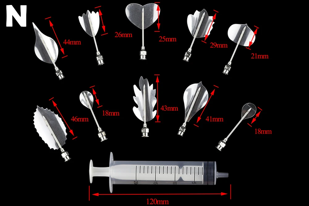 40 шт. 3D желатин желе искусство пудинг цветы украшения торта инструменты иглы Нержавеющая сталь насадка на шприц комплект