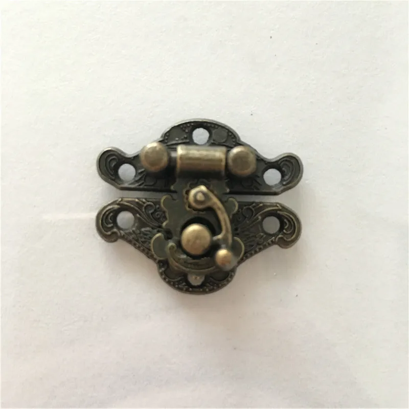 Furniture Hardware Toggle Latches Jewelry Box Hasps Decorative Latches Buckle Clamp 2Pcs Special Small Box Packing Buckle Antique Wooden Gift Box Lock Alloy Buckle Latch Hook Locks,23*28mm