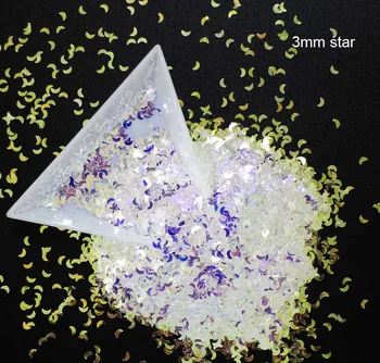 

50g/pack, Star/Heart/Moon/Round Shapes Sequins, Acrylic Shining Blue Purple Colors Slices 3D Nail Art Glitters Paillettes
