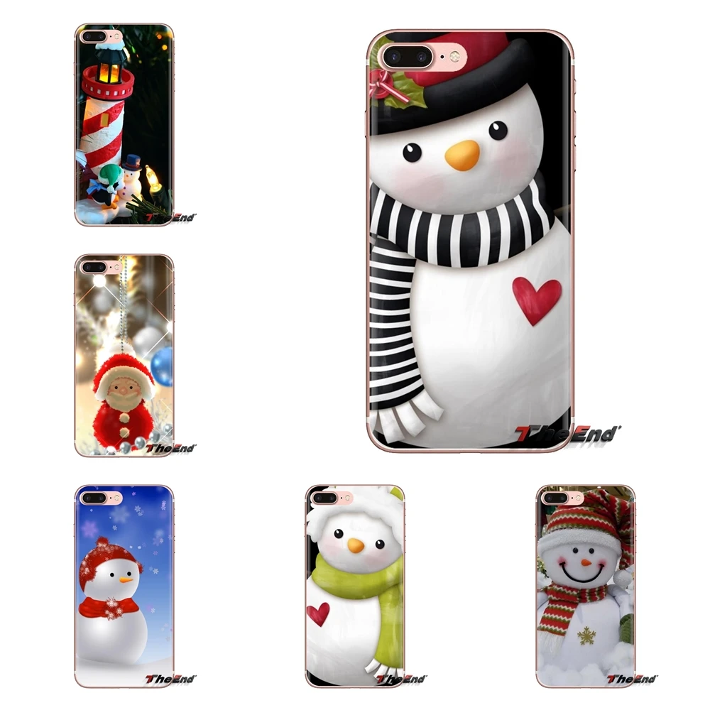 For HTC One U11 U12 X9 M7 M8 A9 M9 M10 E9 Plus Desire 630 530 626 628 816 820 830 Holidays Snowman 1 Transparent TPU Shell Cases |