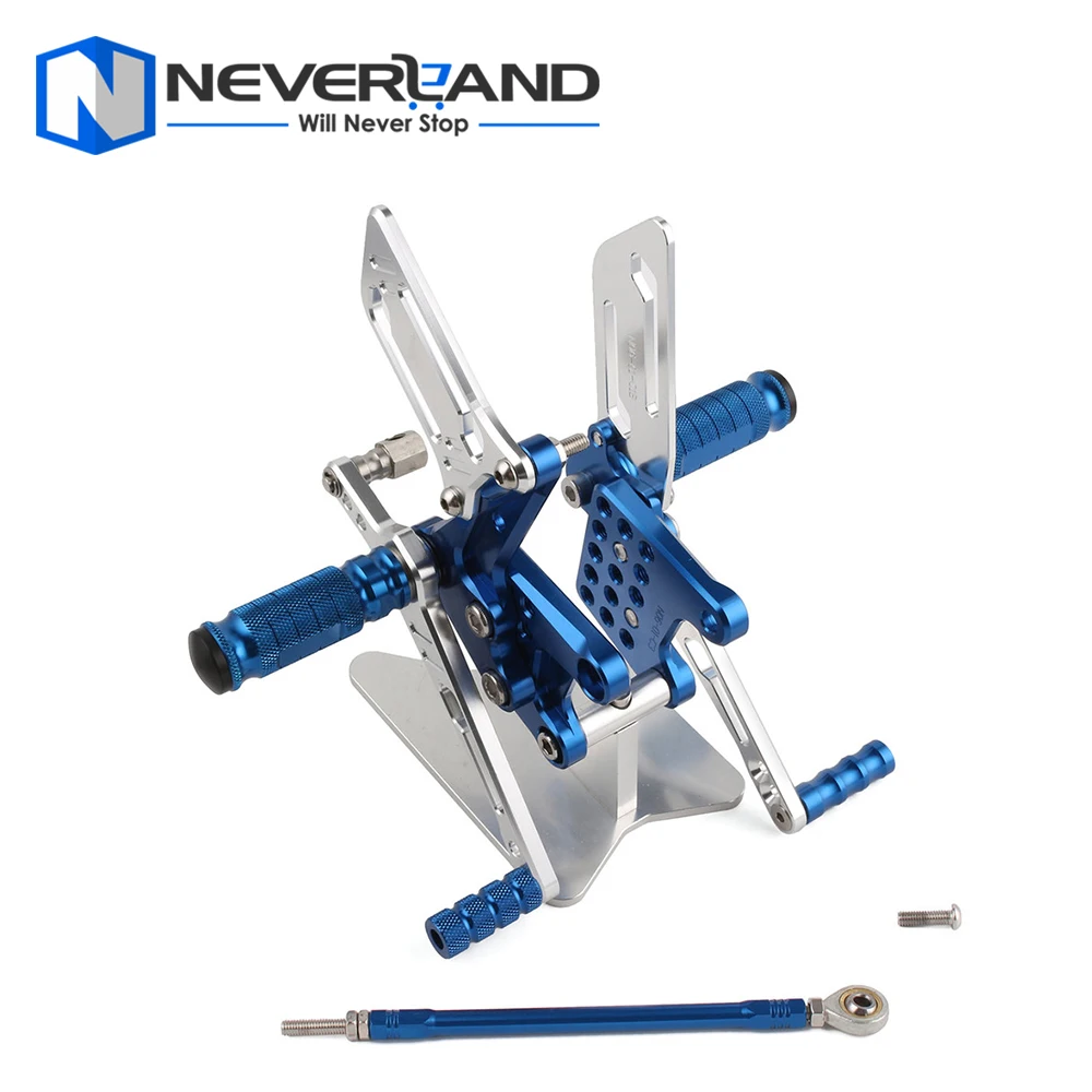 

Alloy Rearset Rear Footpeg for Suzuki GSXR600/1000 00-04 GSXR750 SV650/S Motorcycle Footrests Blue Silver D20