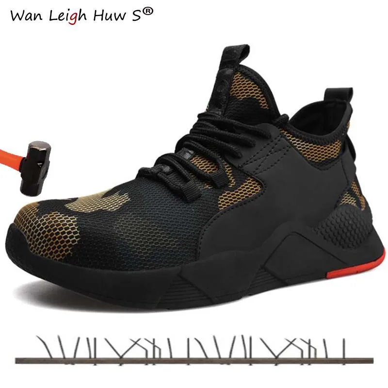 

Lightweight Breathable Steel Toe Safety Shoes For Men Casual Sneakers Mesh Puncture Proof Boots Industrial Shoes plus Size 36-48