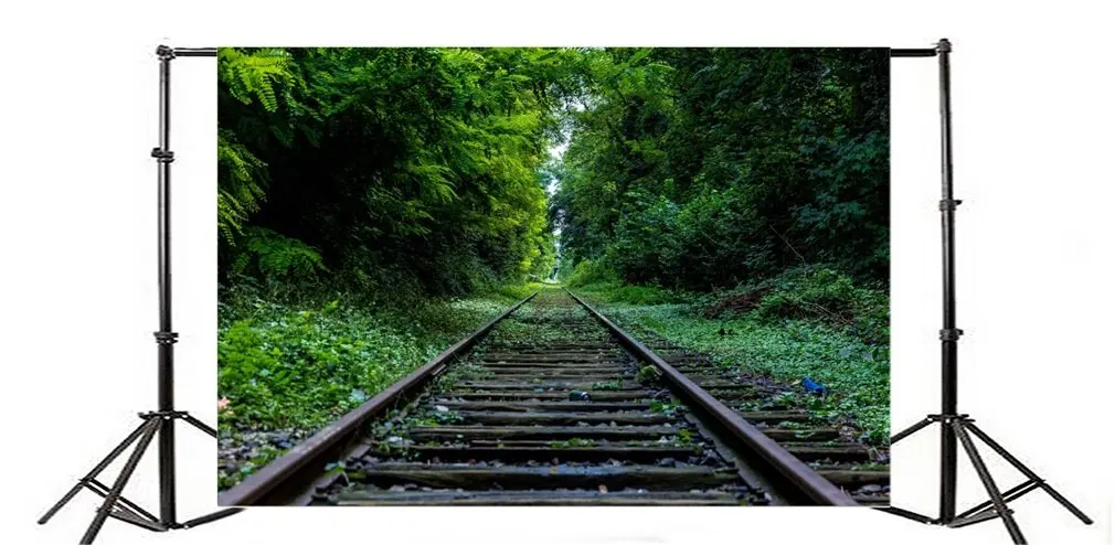 

Photography Backdrop Old Railroad Track Through Forest