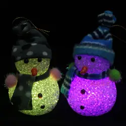 Горячая 1 шт. Цвет изменение led снеговик Рождество Украсьте настроение лампа ночник Рождественская елка с орнаментом