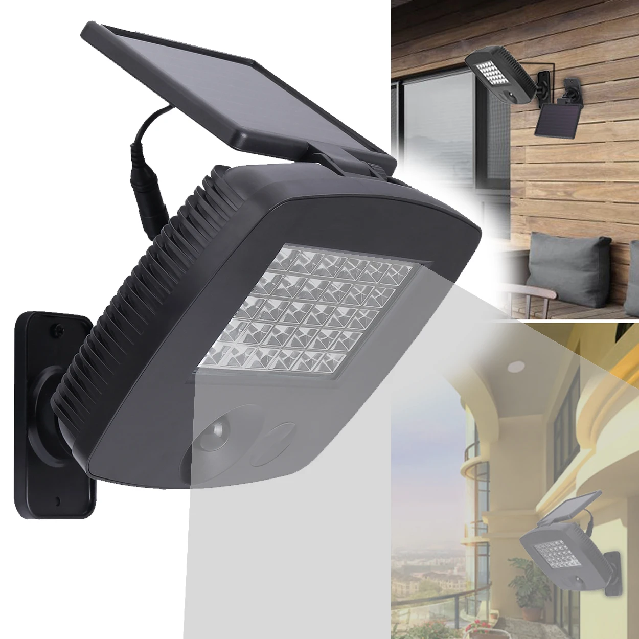 Outdoor Solar Power Bright PIR Motion Sensor Garage Garden