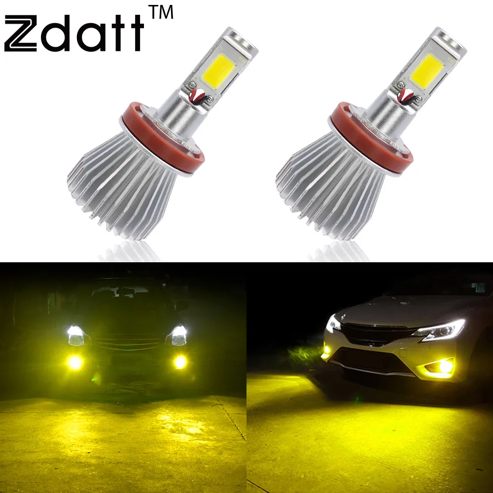 2Pcs H8 H9 H11 Led Fog Lamp 60W 6000LM Car Led Light Kit Golden Yellow 3000K