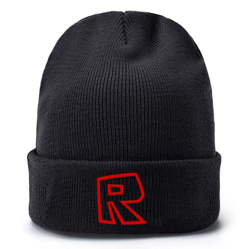 Us 292 19 Offhigh Quality Game Roblox Winter Hats Infant Baby Knit Knitted Black Hat Teenager Boys Girls Cartoon Crochet Cap Hats Kids Gift In - 