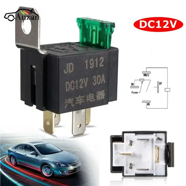 New Fused On/Off Car Motor Automotive Fused Relay DC 12V 30A 4 Pin 4P