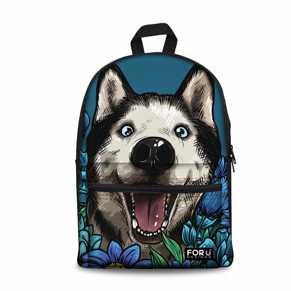 

Customized School Backpack for Teenager Girls Siberian Husky Printing Bookbag Feminine Large Laptop Backpacks Female Sac A Dos