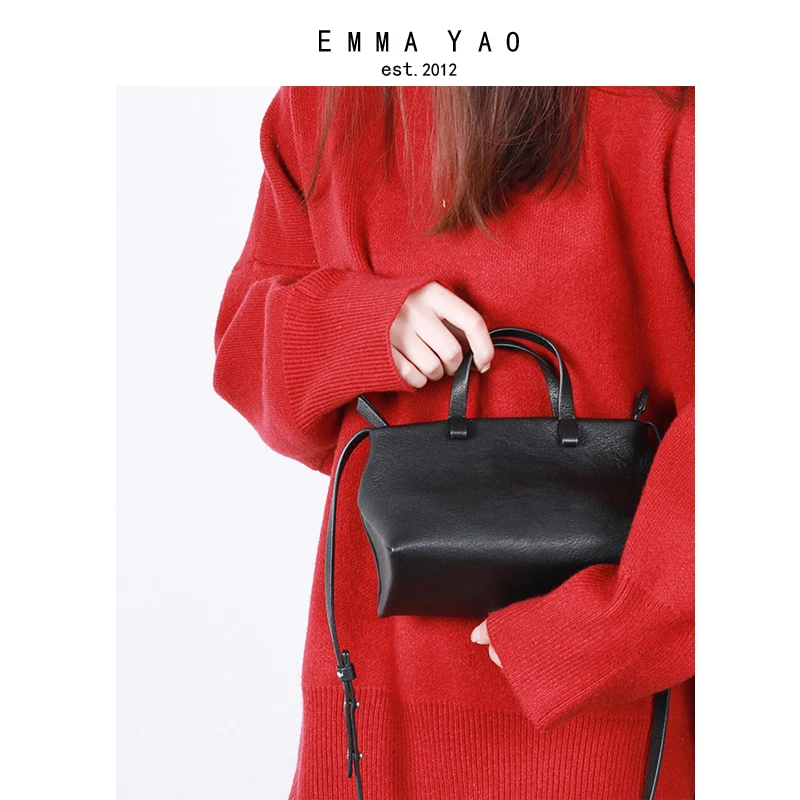 EMMA YAO женская сумка кожаная через плечо модная Корейская Сумка тоут брендовые