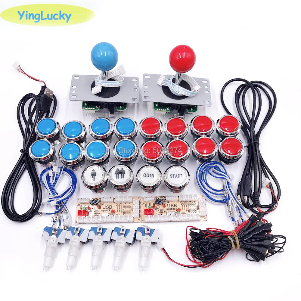  Arcade Joystick DIY Kit Zero Delay Arcade DIY Kit 2 Players Keyboard USB Encoder To PC SANWA Joysti - 33041334449