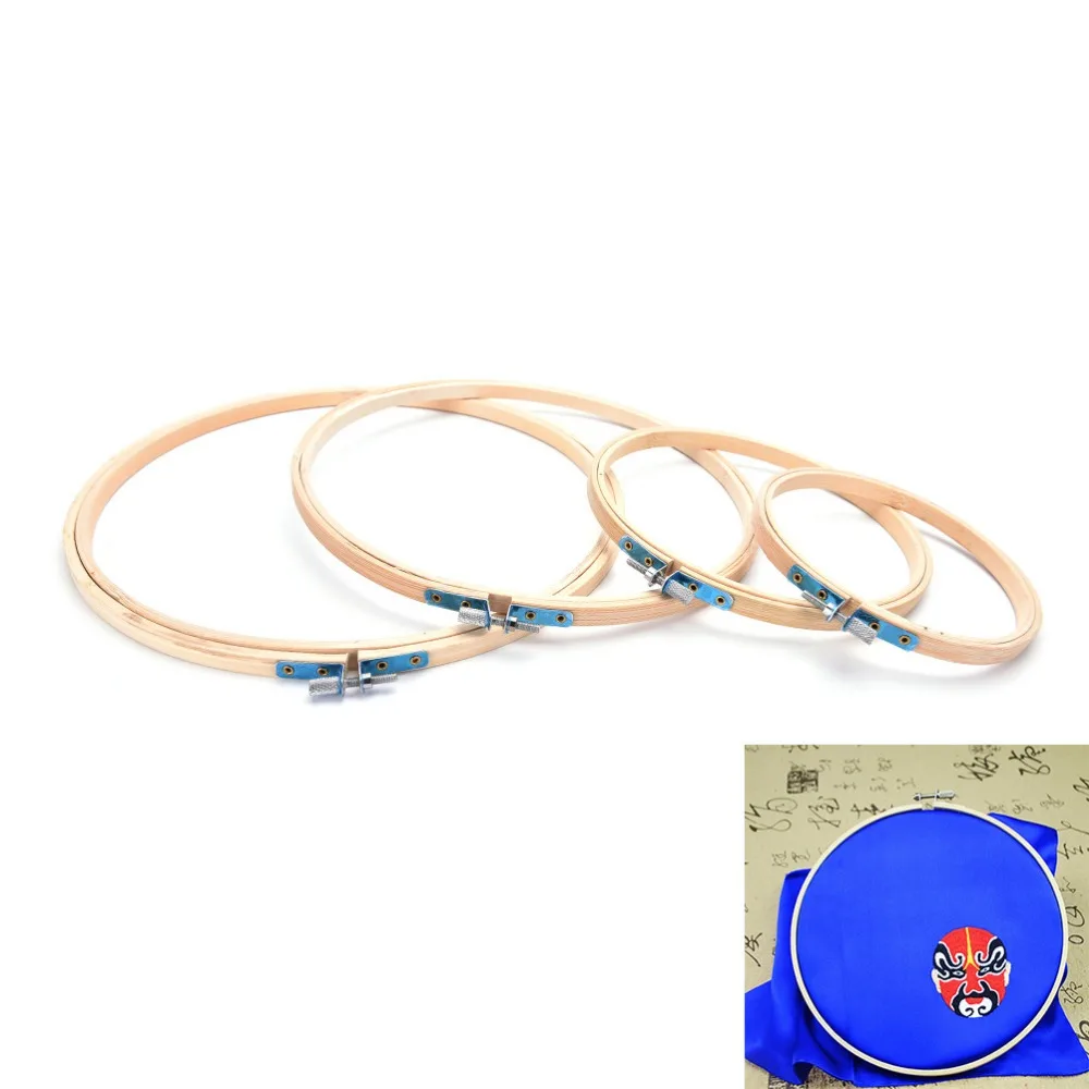 Bamboo Frame Embroidery Hoop Ring Round Loop Hand Household Sewing Tools DIY Needlecraft Cross Stitch Machine 13/17cm