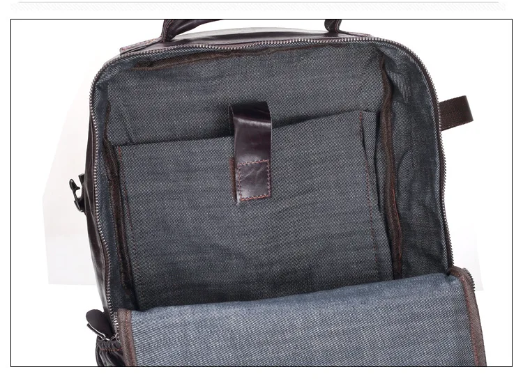 Men genuine leather backpack 24