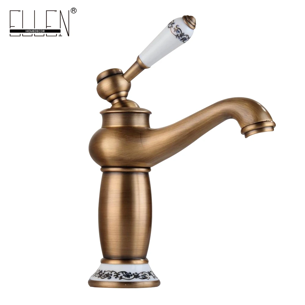Bathroom Faucet Antique Bronze Finish Brass Basin Sink Faucet Single Handle Water Taps