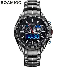 BOAMIGO luxury men sport watches casual brand military dual display LED digital watches hot quartz waterproof