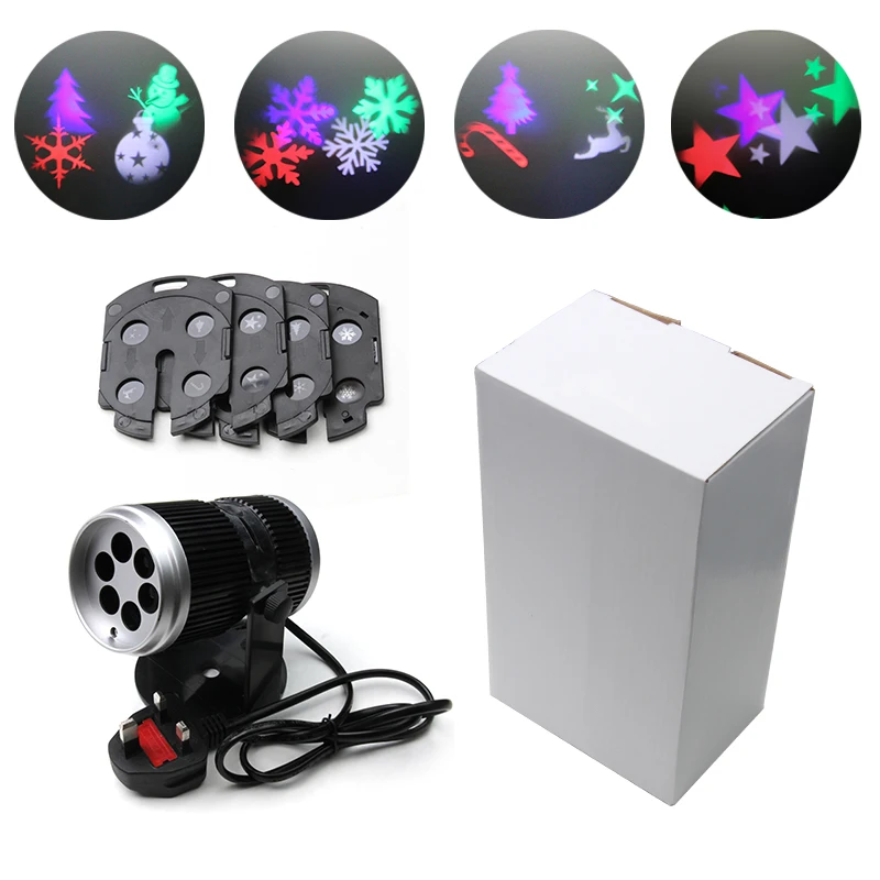 

Auto Move Snowflake Laser Projector Light 6 Patterns Colorful Holiday Lightings For Christmas New Year Birthday Party Decoration