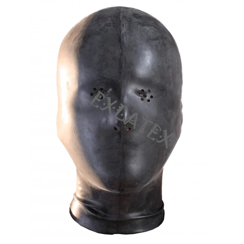 Латекс капот унисекс Дэдпул Маска sm маска перфорированные глаза с ноздри латексные резиновые колпаки Фетиш капюшон БДСМ