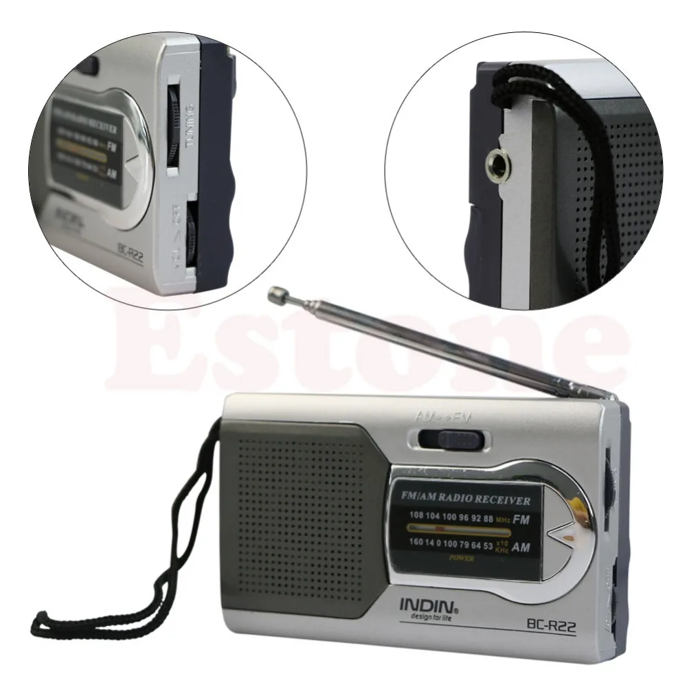 

Universal Slim AM/FM Mini Radio World Receiver Stereo Speakers MP3 Music Player