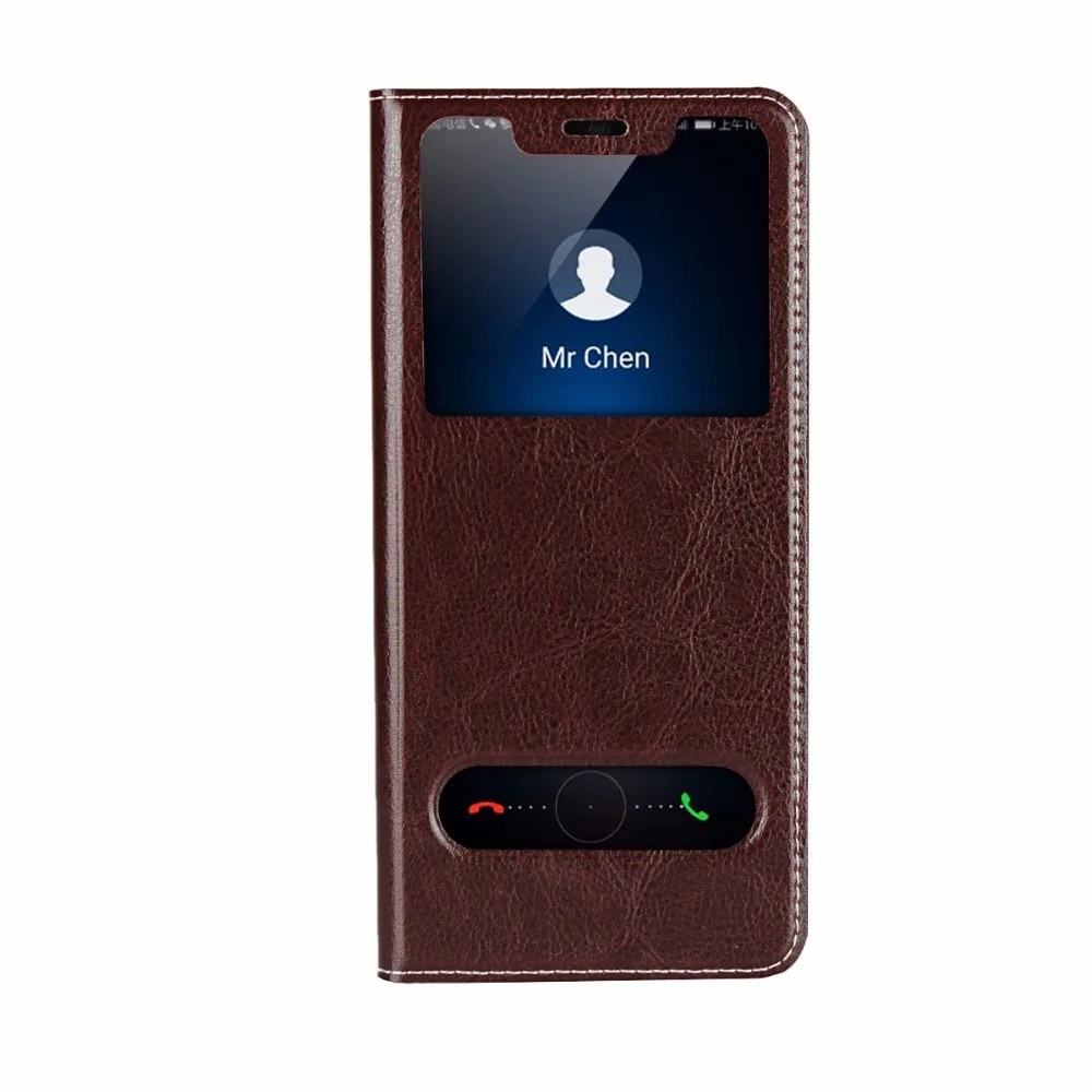 Чехол из натуральной кожи для huawei nova 3 Роскошный кожаный флип чехол с подставкой