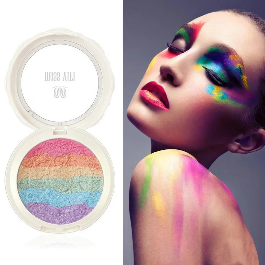 

Rainbow Style Eyeshadow Highlighter Powder Makeup Professional or home use Palette Pressed Cosmetic Eye Shadow