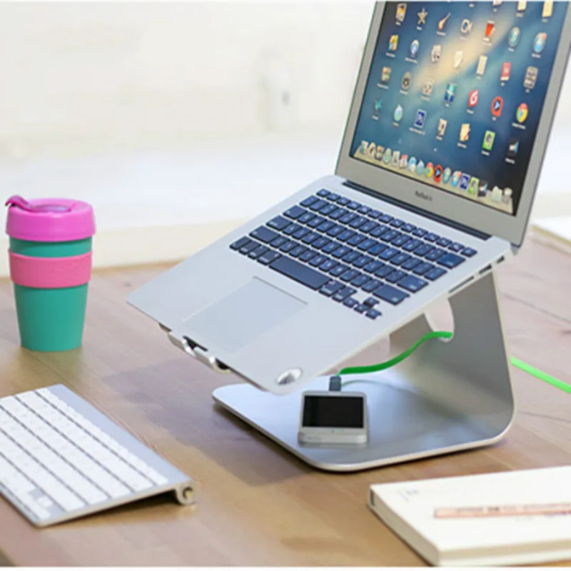 MacBook and PC Laptop Support Ergonomics Stand Silver Aluminum Alloy
