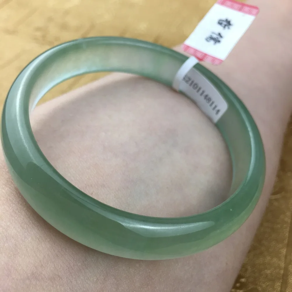 

Send A certificate natural Jadeite bracelet Natural elegant ice bottom green 54-61mm princess bracelet Jewelry gift