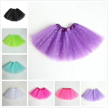 

Kids Girl Star Glitter Dance Tutu Skirt Sequin With 3 Layers Tulle Tutu Toddler Girl Chiffon Pettiskrit