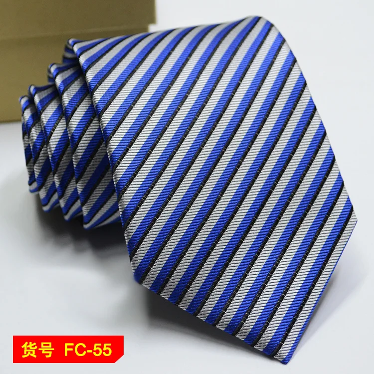 100 стильные шелковые мужские галстуки в полоску с цветочным принтом 8 см жаккардовые Аксессуары для галстуков повседневная одежда галстук свадебный подарок для мужчин - Цвет: FC-55