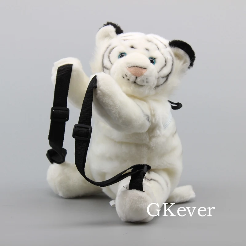 Милый тигр плюшевый рюкзак Белый Цвет Тигр мягкие животные мягкая игрушка куклы 34 см - Цвет: Белый
