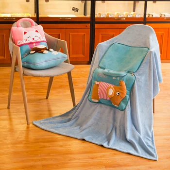 

plush toy stuffed doll cartoon forest animal monkey cat elephant rabbit 3D pillow cushion blanket office rest nap baby gift 1pc
