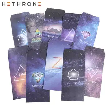 

Hethrone 5pcs Fantasy starry sky craft Paper Envelopes Fantasy long Ticket type envelope Invitation Envelope Gift Envelope